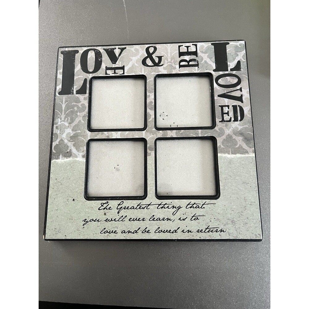 Love & Be Loved Picture Frame (4 Pictures) Gray & Black Free Standing